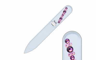 AMETHYST Crystal Glass Nail File Clear Short