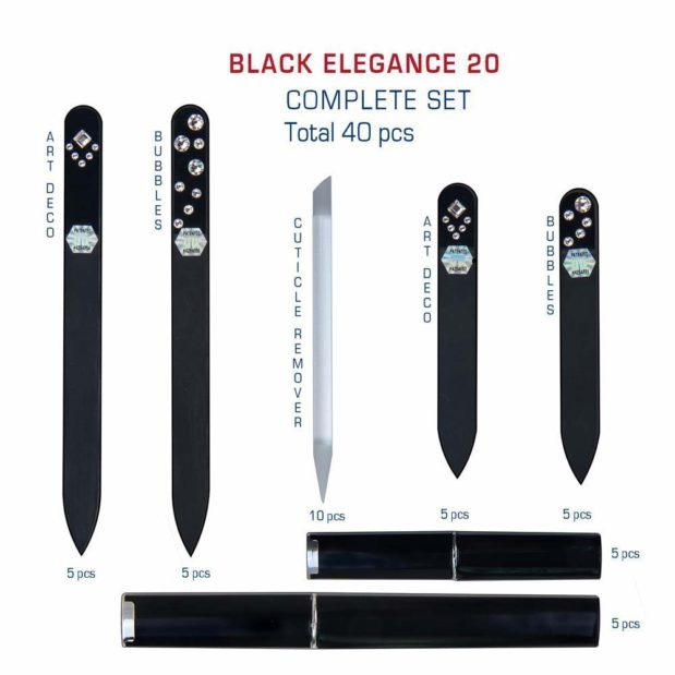 BLACK ELEGANCE 20 Complete Set Crystal Nail File by Blazek detail