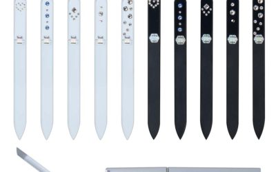 BLACK & WHITE Long 50 Complete Glass Nail Files Set
