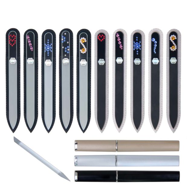 COLORFUL Long 50 Complete Set Crystal Nail File by Blazek sleeve