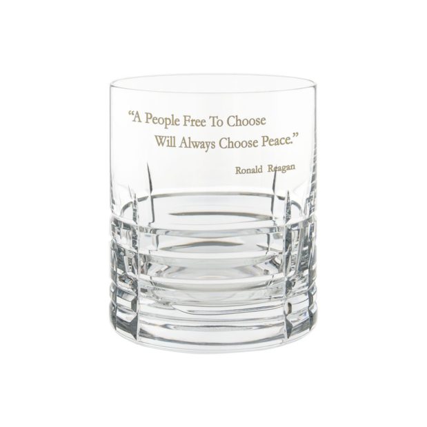 Ronald Reagan Presidency Whiskey Glass PEACE Crystallo