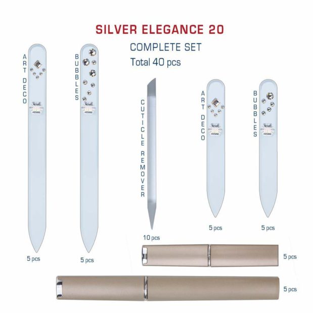 SILVER ELEGANCE 20 Complete Set Crystal Nail File by Blazek detail