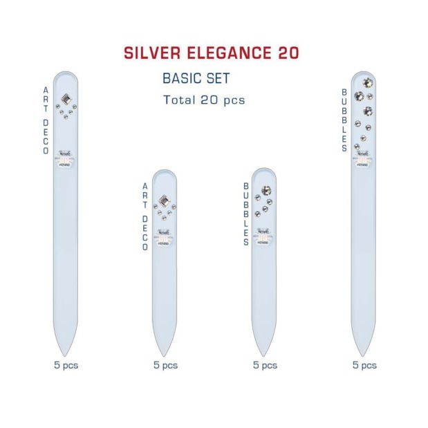 SILVER ELEGANCE 20 Set Crystal Nail File by Blazek detail