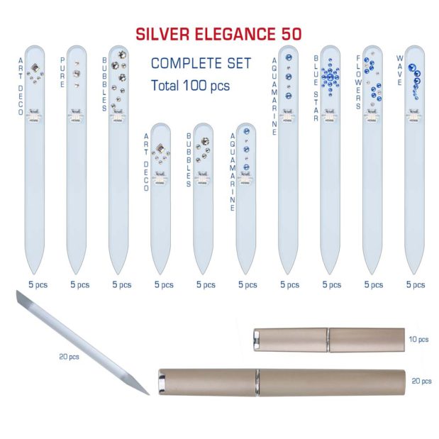 SILVER ELEGANCE 50 Complete Set Crystal Nail File by Blazek detail