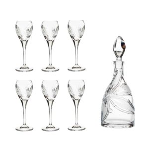 after dinner decanter set crystal decanter cordial glasses orchidea floral Crystallo BG904OR 7