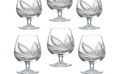Cut Crystal BRANDY GLASSES SET Orchidea Boho Set of 6