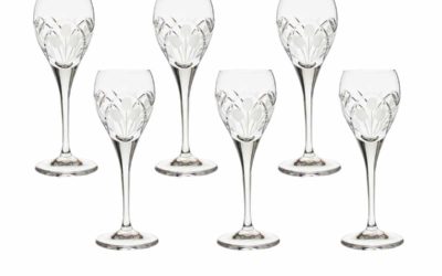 Cut Crystal Cordial Glasses Set Art Deco Set of 6