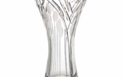 Cut Crystal Curved Vase Medium (10in) Art Deco Nostalgia