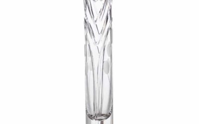 Cut Crystal Cylinder Vase Medium (9in) Art Deco Nostalgia