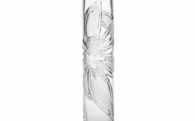 Cut Crystal Cylinder Vase Medium (9in) Boho Orchidea
