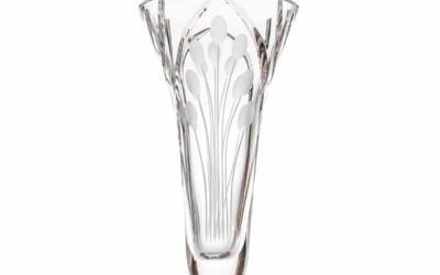 Cut Crystal Footed Vase (10in) Art Deco Nostalgia