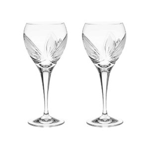 crystal white wine glass orchidea floral Crystallo BG402OR 2