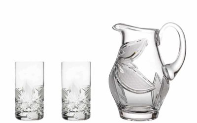 HOME-MADE LEMONADE SET – Crystal Pitcher & Highball Glasses Orchidea Set of 3